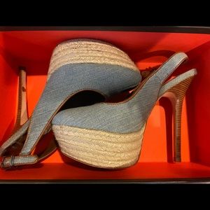 Sam Edelman Novato Denim Stiletto Platform Heels